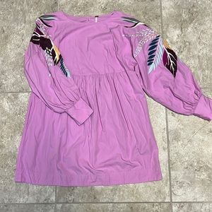 Free People Obsessions embroidered mini dress/tunic lilac size M